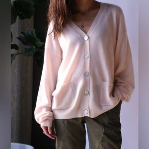 Crush Cashmere Canggu Oversized Cardigan in Angel Beige